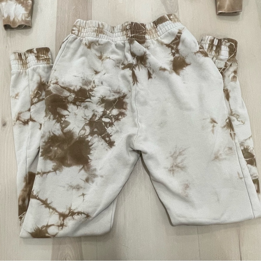 Frankie’s Bikinis Brownie Tie Dye Sweatpants & Hoodie Set Women's XS Brown Tan - Picture 16 of 16